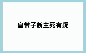 皇带子断主死有疑