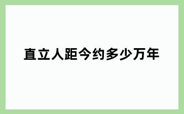 直立人距今约多少万年