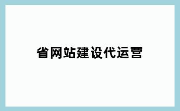 省网站建设代运营