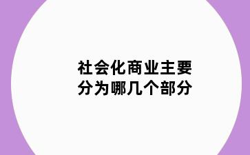 社会化商业主要分为哪几个部分