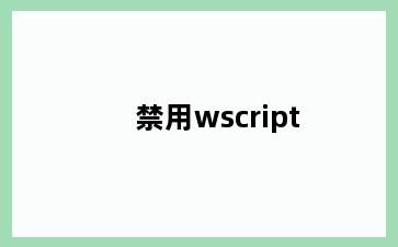 禁用wscript