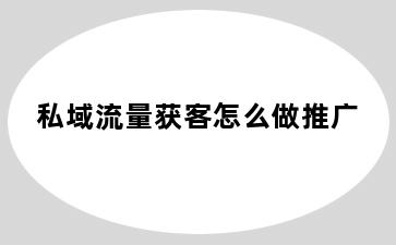 私域流量获客怎么做推广