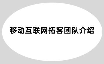 移动互联网拓客团队介绍