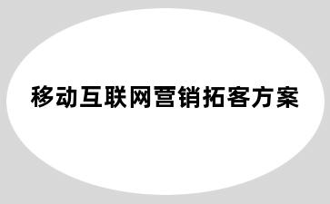 移动互联网营销拓客方案