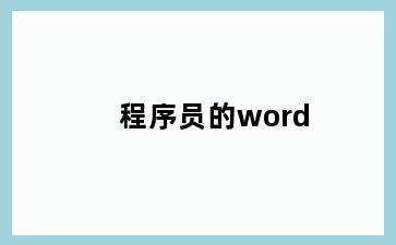 程序员的word