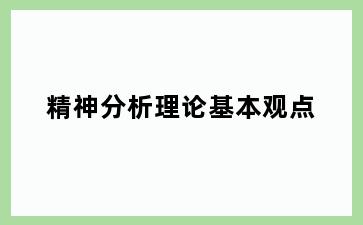 精神分析理论基本观点