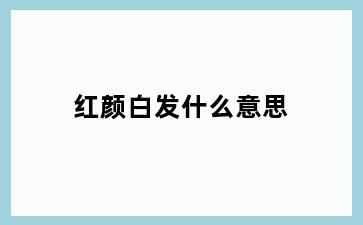 红颜白发什么意思