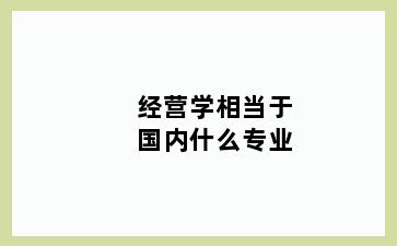 经营学相当于国内什么专业