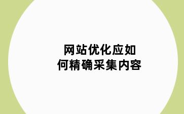 网站优化应如何精确采集内容