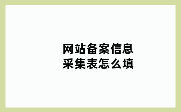 网站备案信息采集表怎么填