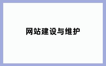 网站建设与维护