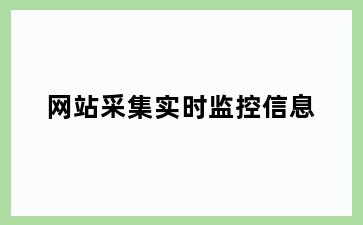 网站采集实时监控信息