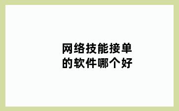 网络技能接单的软件哪个好