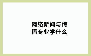 网络新闻与传播专业学什么