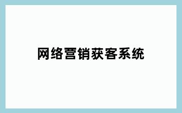 网络营销获客系统