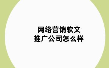 网络营销软文推广公司怎么样