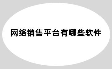 网络销售平台有哪些软件