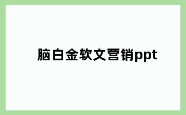 脑白金软文营销ppt