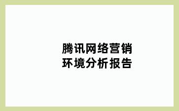 腾讯网络营销环境分析报告