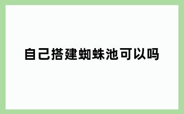 自己搭建蜘蛛池可以吗