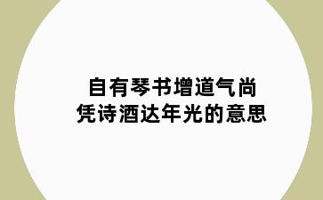 自有琴书增道气尚凭诗酒达年光的意思