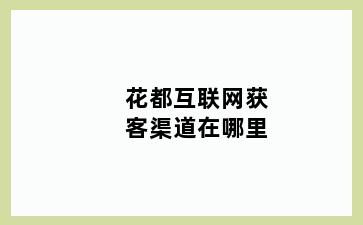 花都互联网获客渠道在哪里