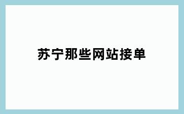 苏宁那些网站接单