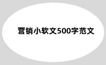 营销小软文500字范文