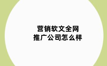 营销软文全网推广公司怎么样