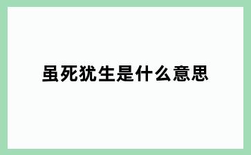 虽死犹生是什么意思