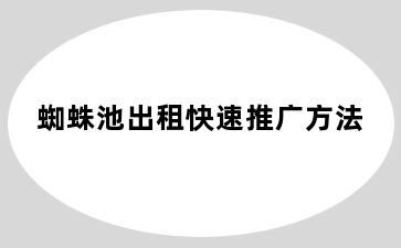 蜘蛛池出租快速推广方法