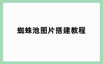 蜘蛛池图片搭建教程