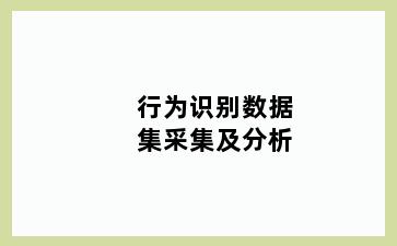 行为识别数据集采集及分析