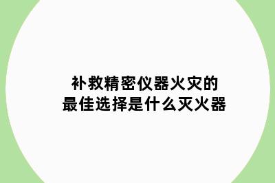 补救精密仪器火灾的最佳选择是什么灭火器