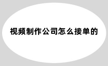 视频制作公司怎么接单的