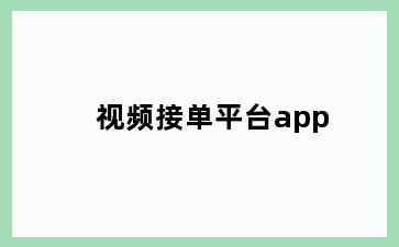 视频接单平台app