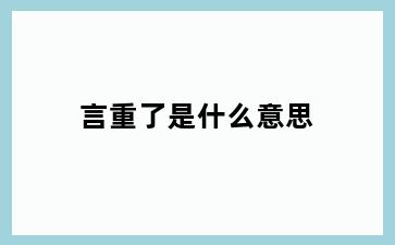 言重了是什么意思