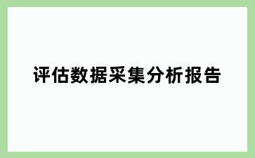 评估数据采集分析报告