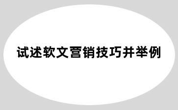 试述软文营销技巧并举例