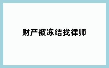 财产被冻结找律师