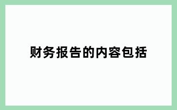 财务报告的内容包括