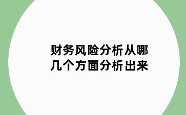 财务风险分析从哪几个方面分析出来