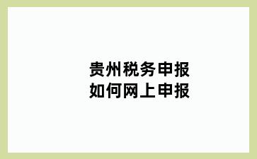 税务申报如何网上申报