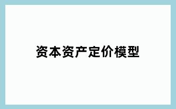 资本资产定价模型