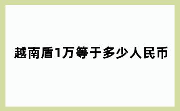 越南盾1万等于多少人民币