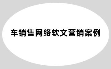 车销售网络软文营销案例