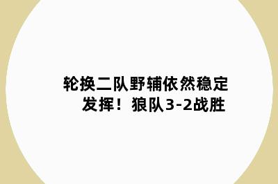 轮换二队野辅依然稳定发挥！狼队3-2战胜