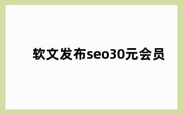 软文发布seo30元会员