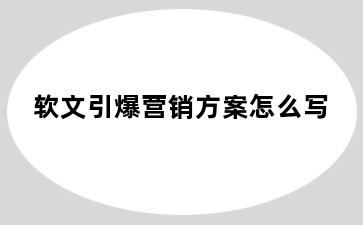 软文引爆营销方案怎么写