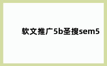 软文推广5b圣搜sem5